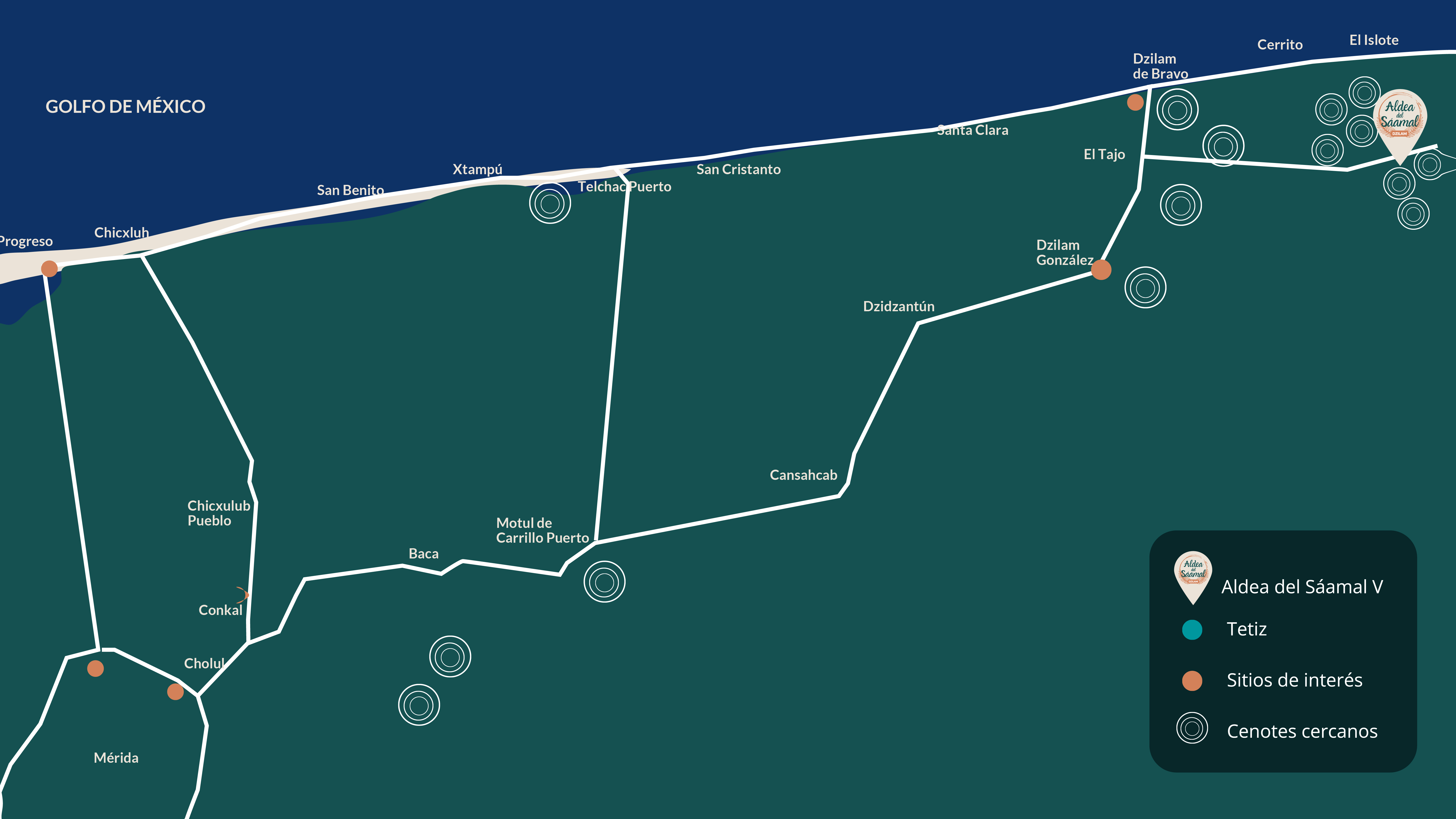 Croquis del desarrollo Aldea del Saamal Dzilam